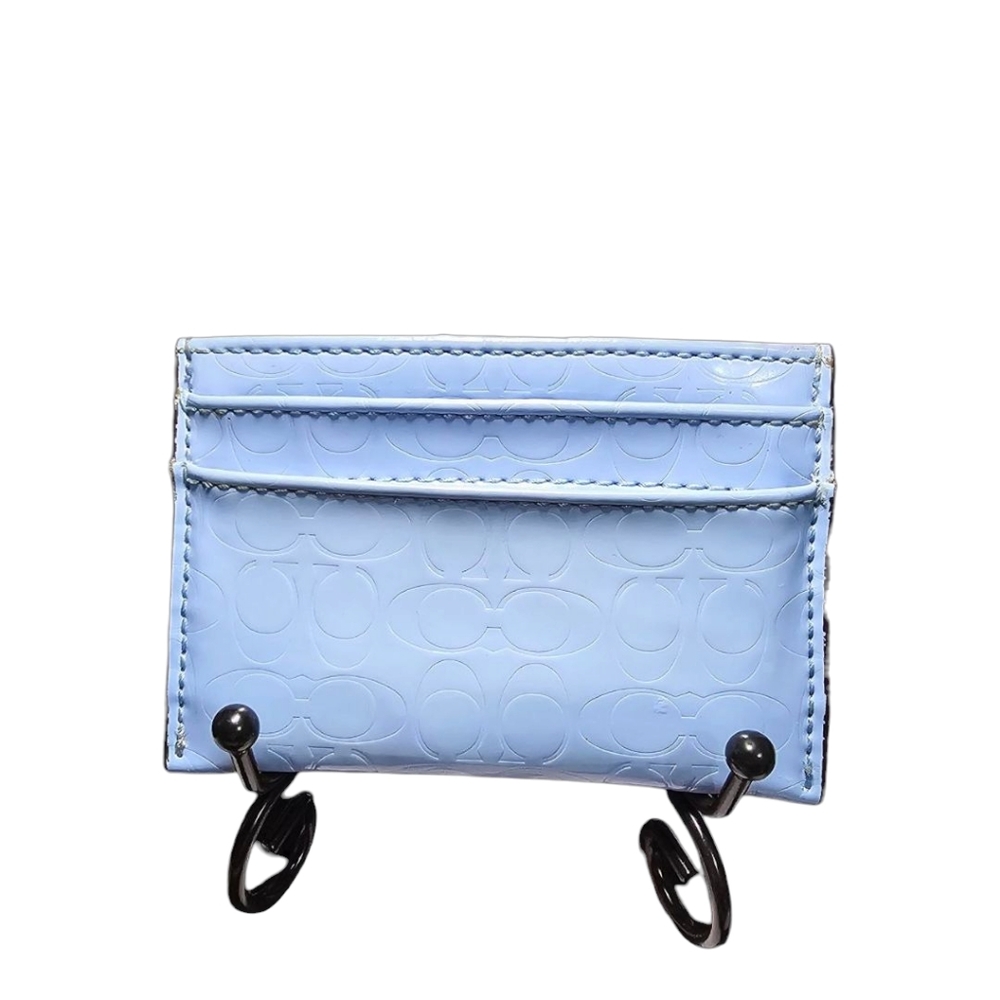 COACH Light Blue Embossed Card Holder